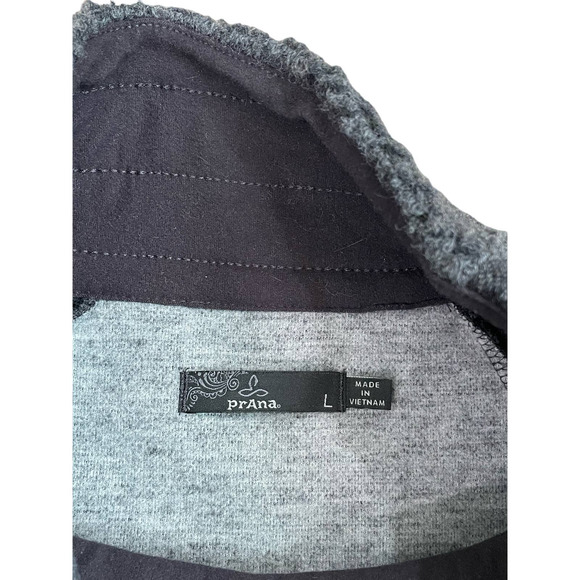 prAna Lockwood Womens Lg Gray Sherpa Long Sleeve Wool Blend Pullover Sweater - Picture 11 of 11